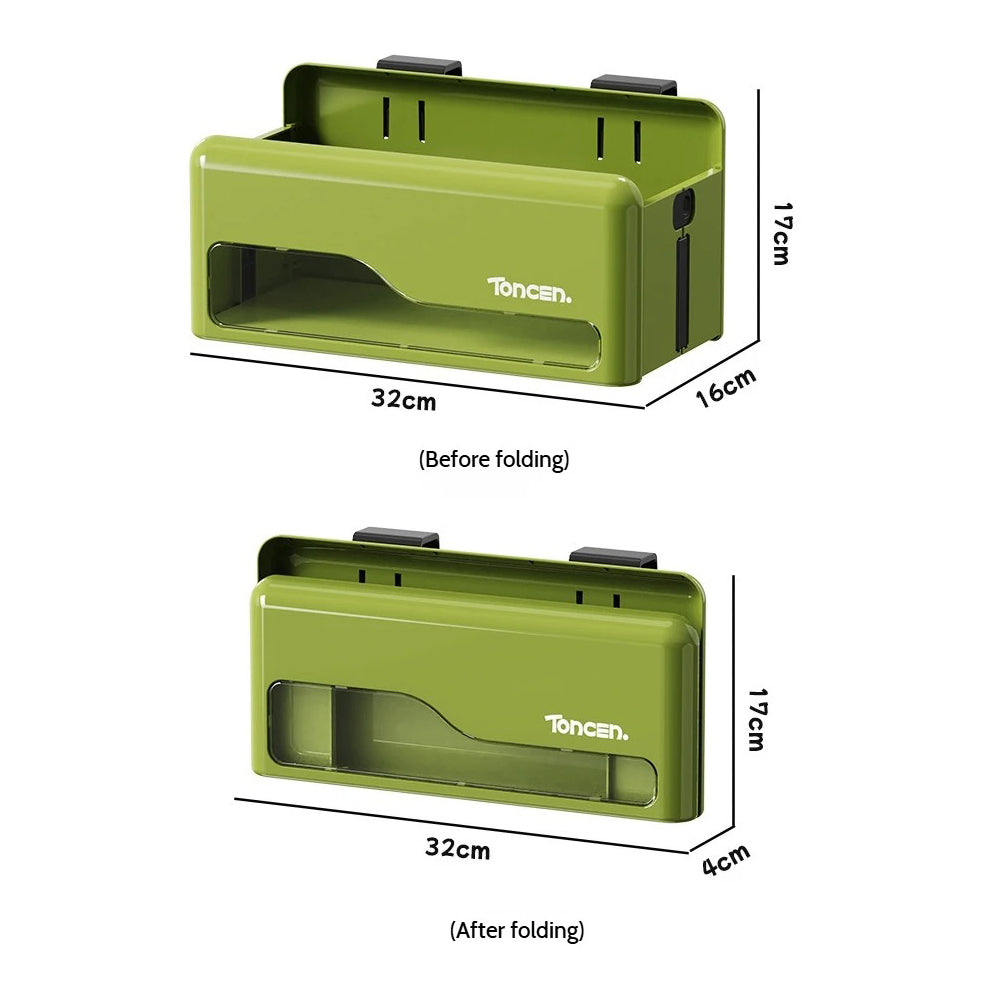 Foldable Hanging Storage Box No Drilling Required Wall-mounted Organizer (White) - Image 9