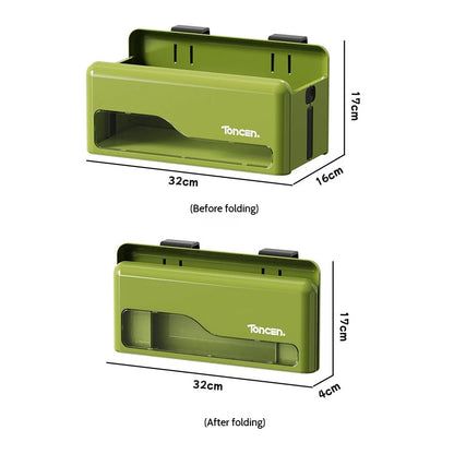 Foldable Hanging Storage Box No Drilling Required Wall-mounted Organizer (White) - Image 9