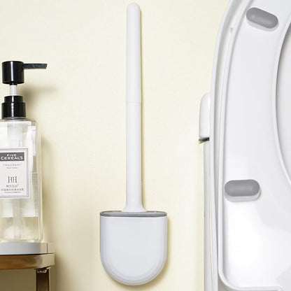 Silicone Flexible Head Deep Cleaning Toilet Brush with Wall Mount Holder - Image 3