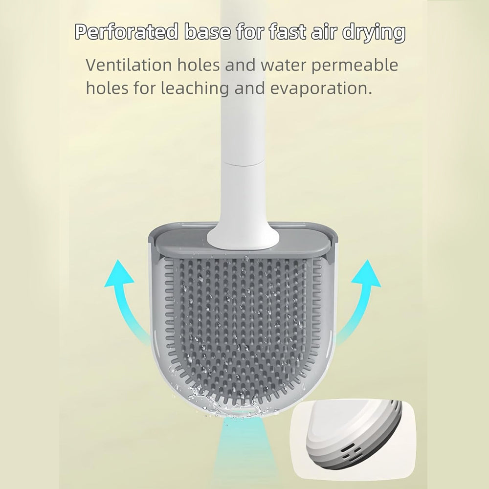 Silicone Flexible Head Deep Cleaning Toilet Brush with Wall Mount Holder - Image 4