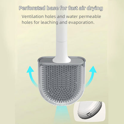 Silicone Flexible Head Deep Cleaning Toilet Brush with Wall Mount Holder - Image 4