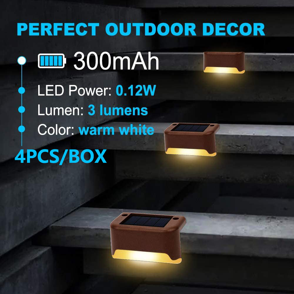 4 Pack SolarPower Deck Lights Outdoor Step Lights Waterproof LED lights - Image 2
