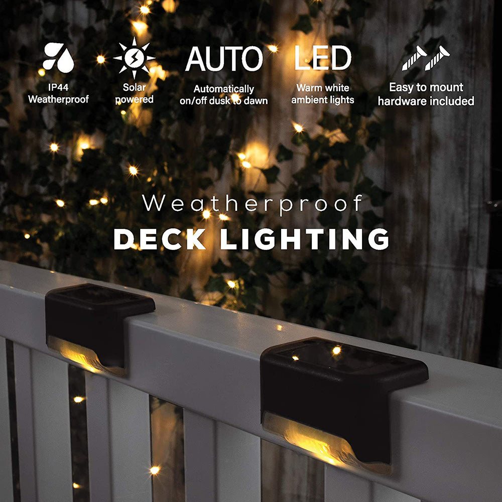 4 Pack SolarPower Deck Lights Outdoor Step Lights Waterproof LED lights - Image 5
