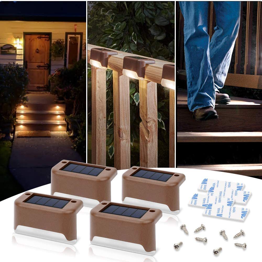 4 Pack SolarPower Deck Lights Outdoor Step Lights Waterproof LED lights - Image 7