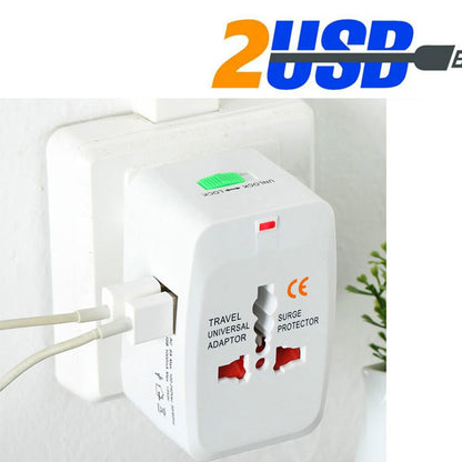 Dual USB Portable Electric Plug Power Socket Adapter International Travel Universal Charger Converter EU UK US AU - Image 2