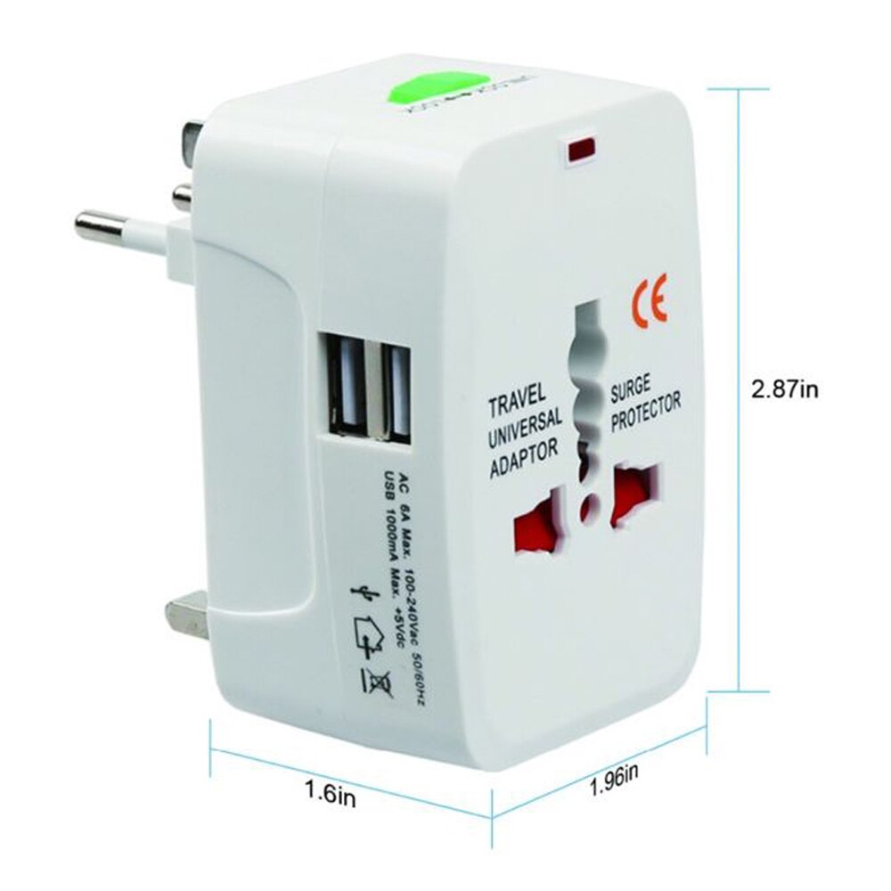Dual USB Portable Electric Plug Power Socket Adapter International Travel Universal Charger Converter EU UK US AU - Image 5