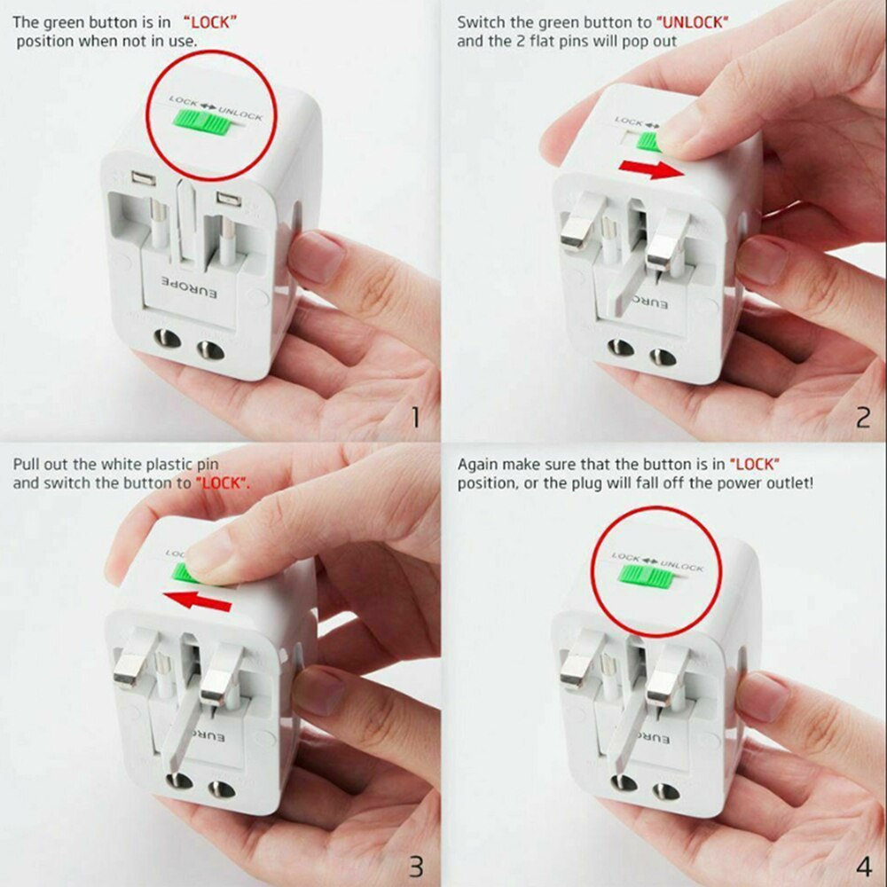 Dual USB Portable Electric Plug Power Socket Adapter International Travel Universal Charger Converter EU UK US AU - Image 6