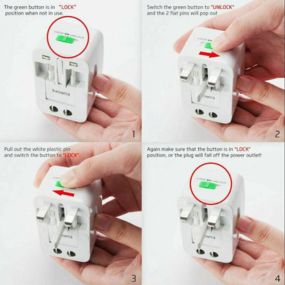 Dual USB Portable Electric Plug Power Socket Adapter International Travel Universal Charger Converter EU UK US AU - Image 6