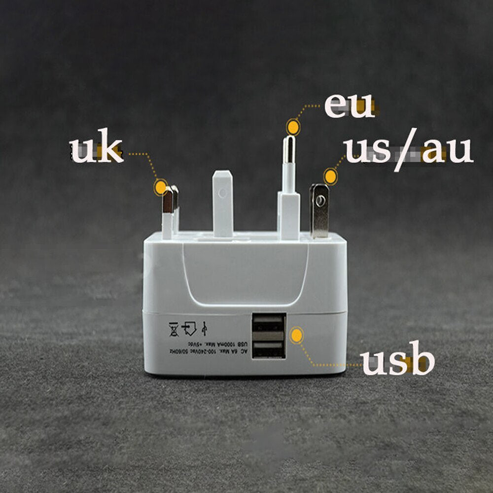 Dual USB Portable Electric Plug Power Socket Adapter International Travel Universal Charger Converter EU UK US AU - Image 7