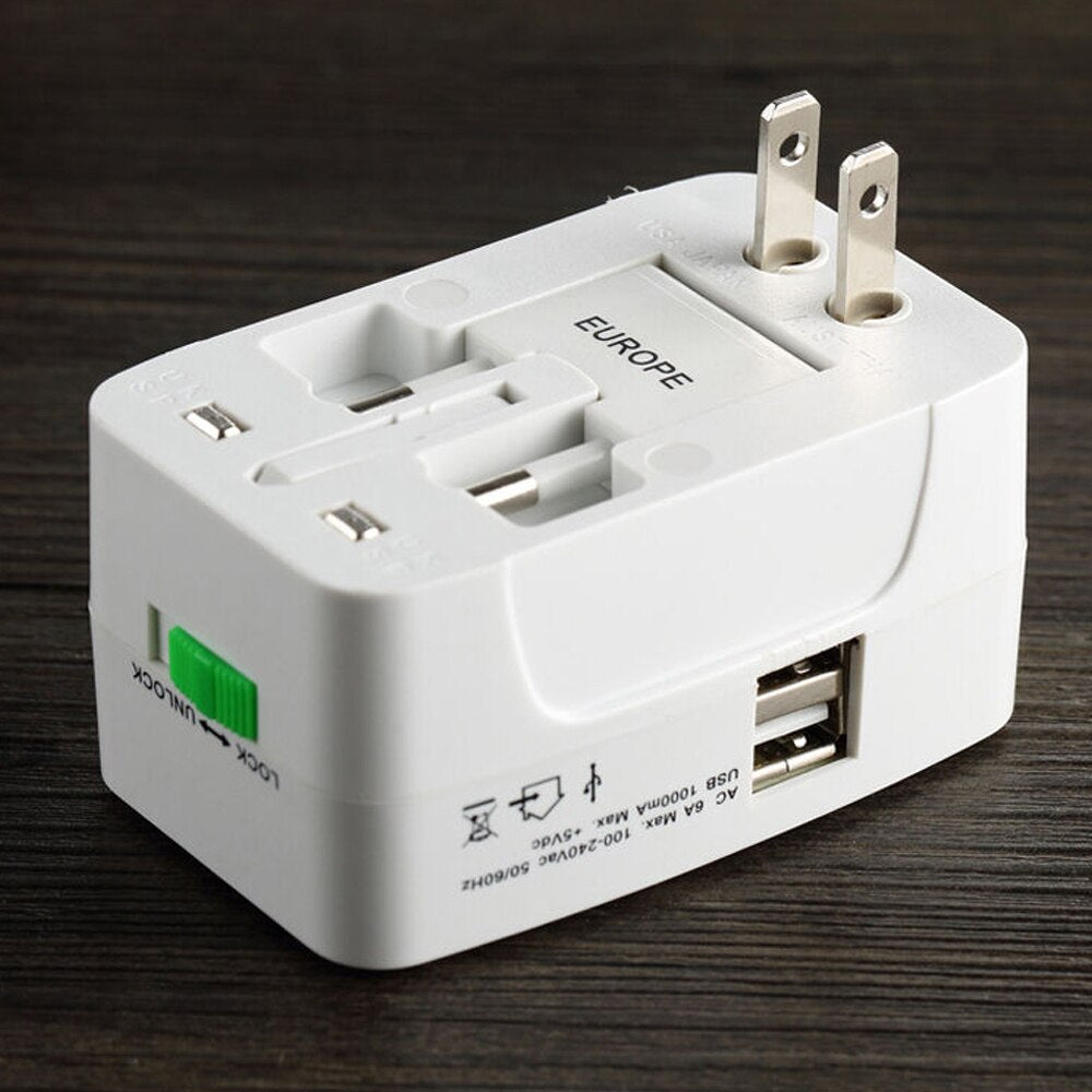 Dual USB Portable Electric Plug Power Socket Adapter International Travel Universal Charger Converter EU UK US AU - Image 9