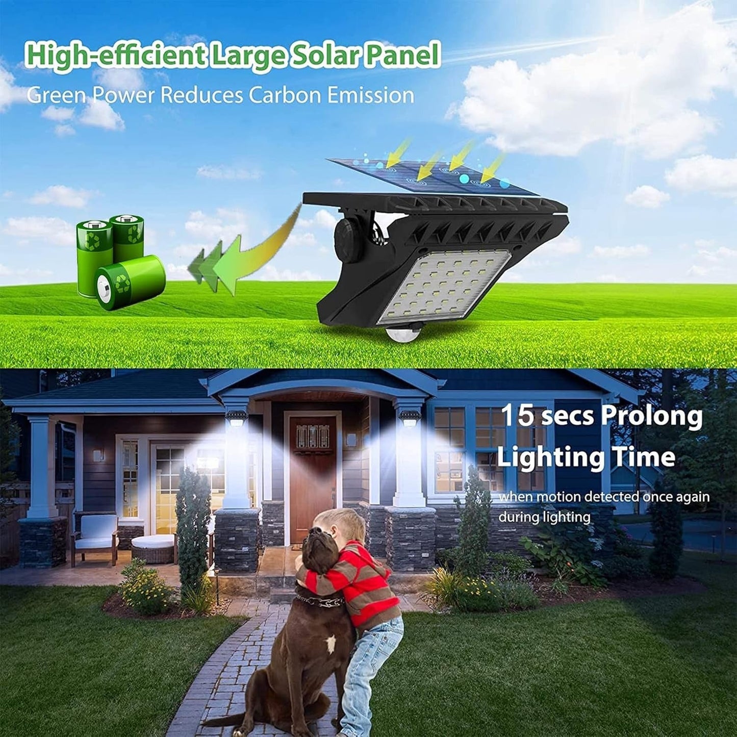 Clip-On Solar LED Light Outdoor Motion Sensor 45 LEDs IP65 Waterproof Security Wall Light - Image 3
