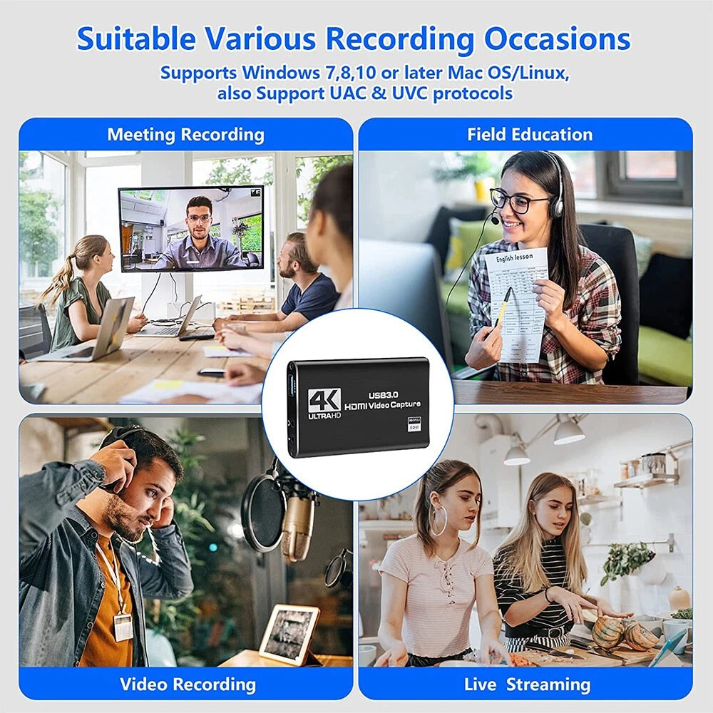 4K 1080P 60FPS HDMI to USB 3.0 Video Capture Card For PS4/PC/OBS Nintendo Switch - Image 6