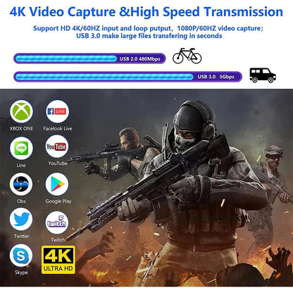 4K 1080P 60FPS HDMI to USB 3.0 Video Capture Card For PS4/PC/OBS Nintendo Switch - Image 8