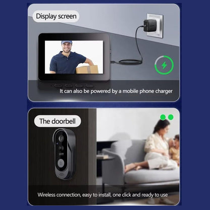 Smart Wireless Video Doorbell with 4.3" Screen HD 8MP Camera Night VisionTwo-Way Audio IP65 - Image 8