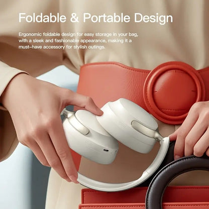 JR SY-T7 Bluetooth 5.4 Over-Ear Headset Wireless Headphones with Noise Cancelling Mic (Beige) - Image 5