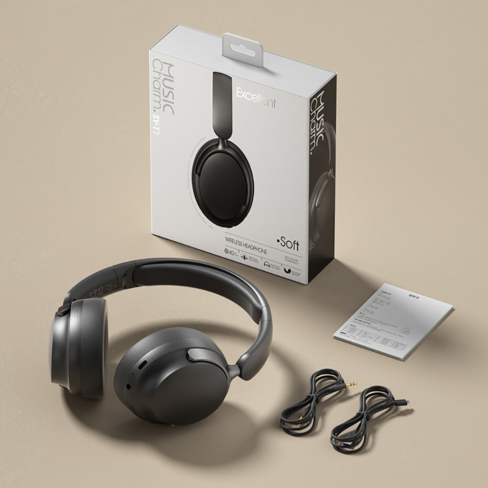 JR SY-T7 Bluetooth 5.4 Over-Ear Headset Wireless Headphones with Noise Cancelling Mic (Black) - Image 9
