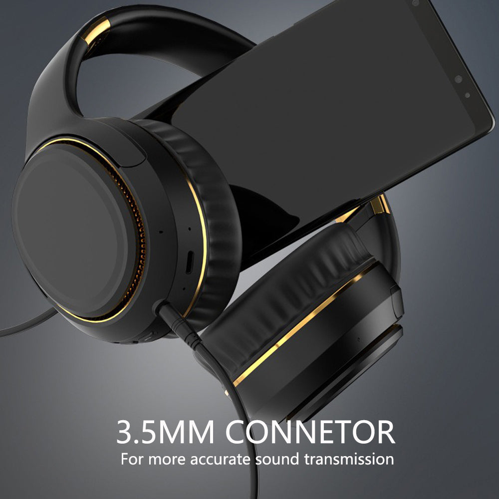 JR H6 Foldable Bluetooth 5.3 Wireless Headphone Over Ear Active Noise Cancelling Deep Bass Headset (Beige) - Image 6