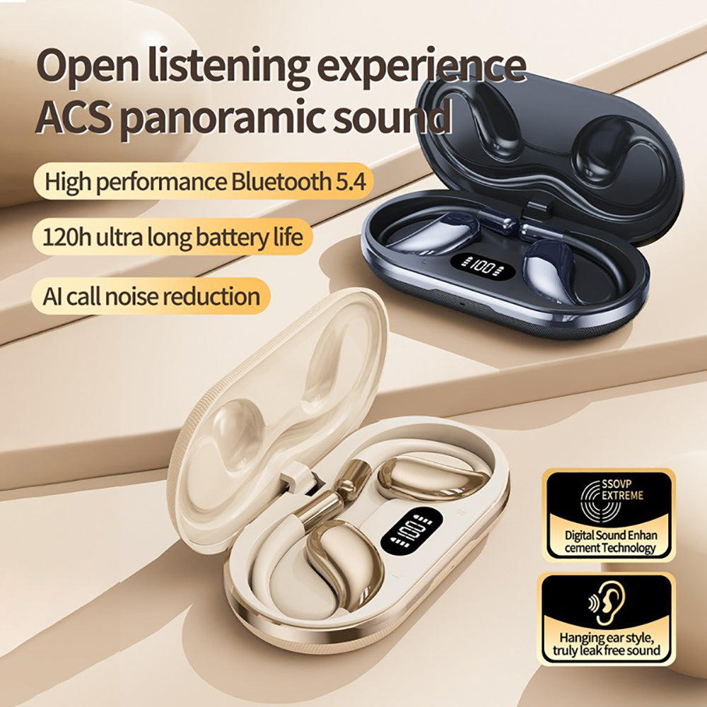 Wireless Earhook Sports Headphones Open-Ear Bluetooth 5.4 Sweat-Resistant Earphones (Black) - Image 2