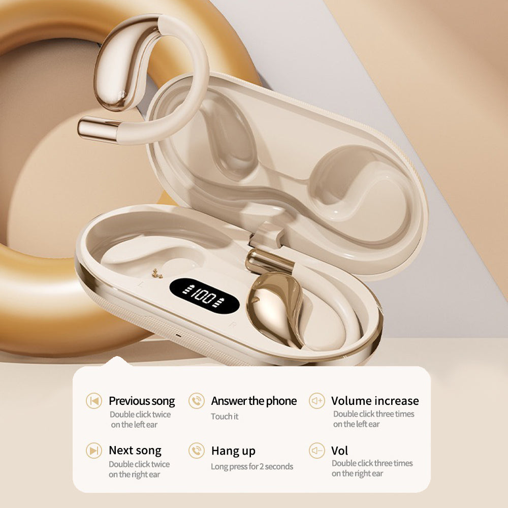 Wireless Earhook Sports Headphones Open-Ear Bluetooth 5.4 Sweat-Resistant Earphones (Black) - Image 9