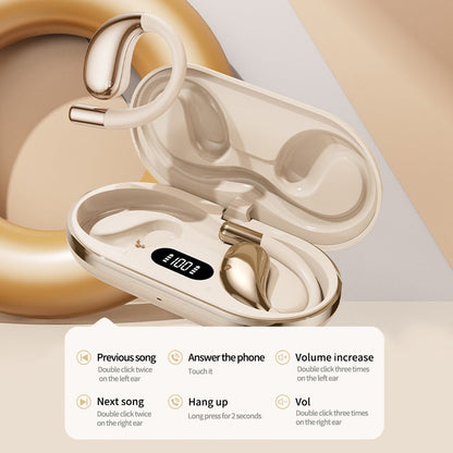 Wireless Earhook Sports Headphones Open-Ear Bluetooth 5.4 Sweat-Resistant Earphones (Black) - Image 9