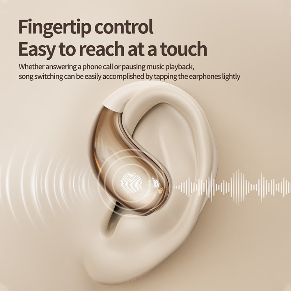 Wireless Earhook Sports Headphones Open-Ear Bluetooth 5.4 Sweat-Resistant Earphones (Beige) - Image 4