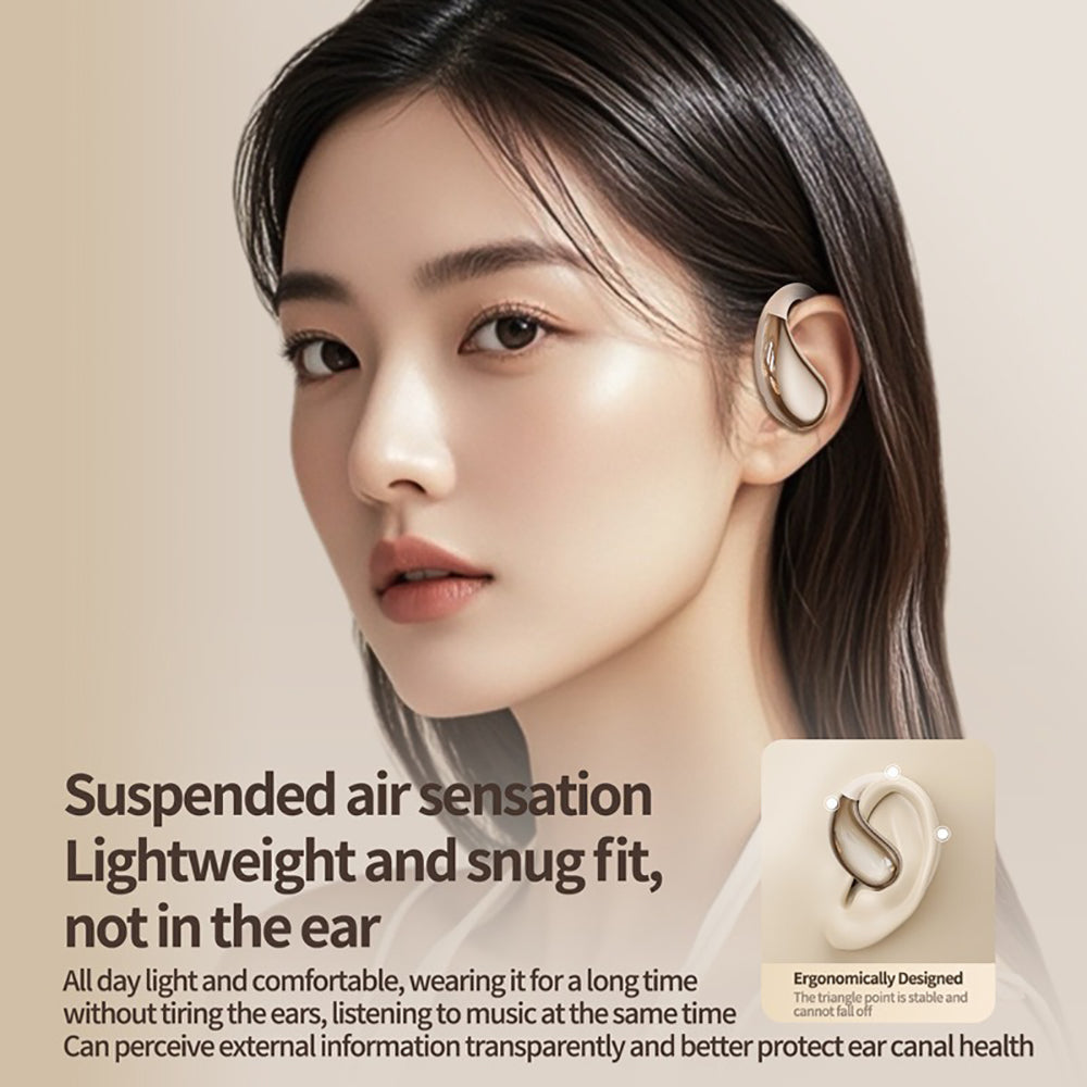 Wireless Earhook Sports Headphones Open-Ear Bluetooth 5.4 Sweat-Resistant Earphones (Beige) - Image 5