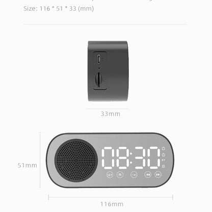 Wireless Bluetooth Speaker Alarm Clock Music Radio Player Timer Hands-Free Calling (Black) - Image 9