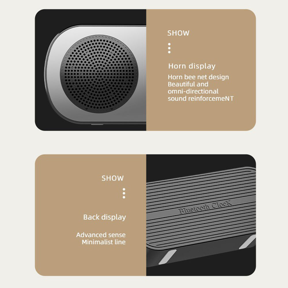 Wireless Bluetooth Speaker Alarm Clock Music Radio Player Timer Hands-Free Calling (White) - Image 8