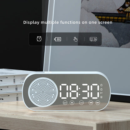 Wireless Bluetooth Speaker Alarm Clock Music Radio Player Timer Hands-Free Calling (Pink) - Image 6
