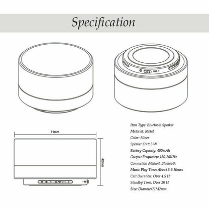Bluetooth Speakers Portable Wireless Speaker Music Stereo Handsfree Rechargeable (Silver) - Image 7