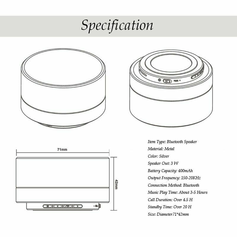 Bluetooth Speakers Portable Wireless Speaker Music Stereo Handsfree Rechargeable (Gold) - Image 7