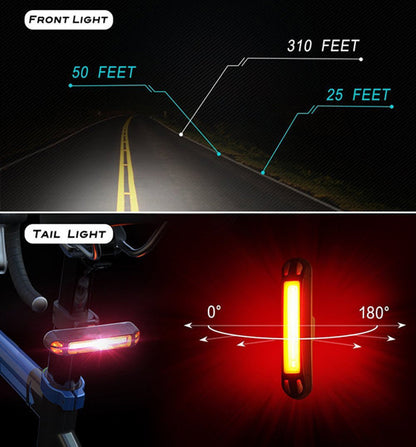 Rechargeable LED Bicycle Light USB Waterproof Cycle Headlight-Taillight Combinations - Image 4