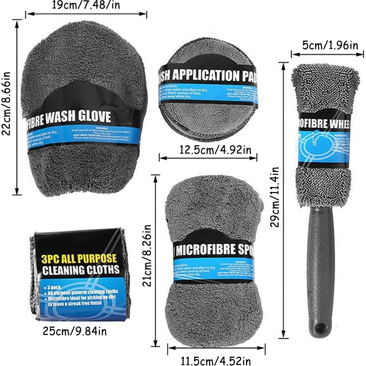 Car Cleaning Sponge Towel Brushe Set 9Pcs Car Wash Kits Cleaning Tools Set - Image 5