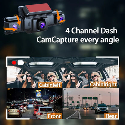 4 Channel 5G WiFi Dashcam FHD 1080P 170° Wide Angle G-Sensor with 64GB Card - Image 3