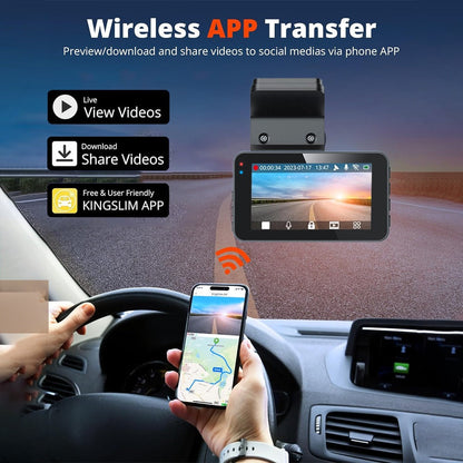 4K+2.5K Dual Dash Cam with WiFi GPS ADAS, Front and Rear Car Camera Recorder with 32GB Card - Image 2