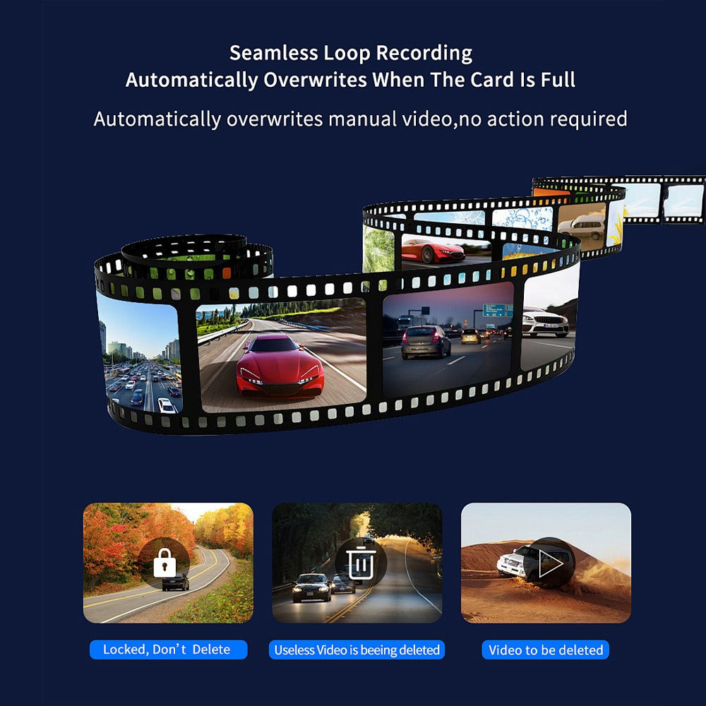 4K+2.5K Dual Dash Cam with WiFi GPS ADAS, Front and Rear Car Camera Recorder with 32GB Card - Image 6