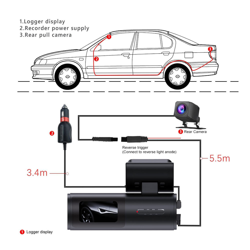 4K WiFi Car Dash Cam Dual Lens Wide Angle IPS Screen Night Vision Recording with 32GB Card - Image 9
