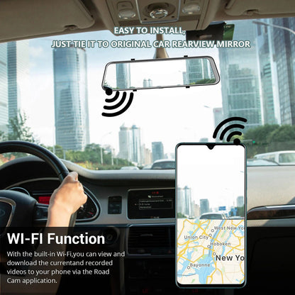 10” 4K Mirror Dash Cam, 2K Rear Camera, WiFi GPS ADAS BSD, Stream Media, 64GB Included - Image 3