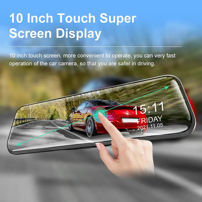 10” 4K Mirror Dash Cam, 2K Rear Camera, WiFi GPS ADAS BSD, Stream Media, 64GB Included - Image 4