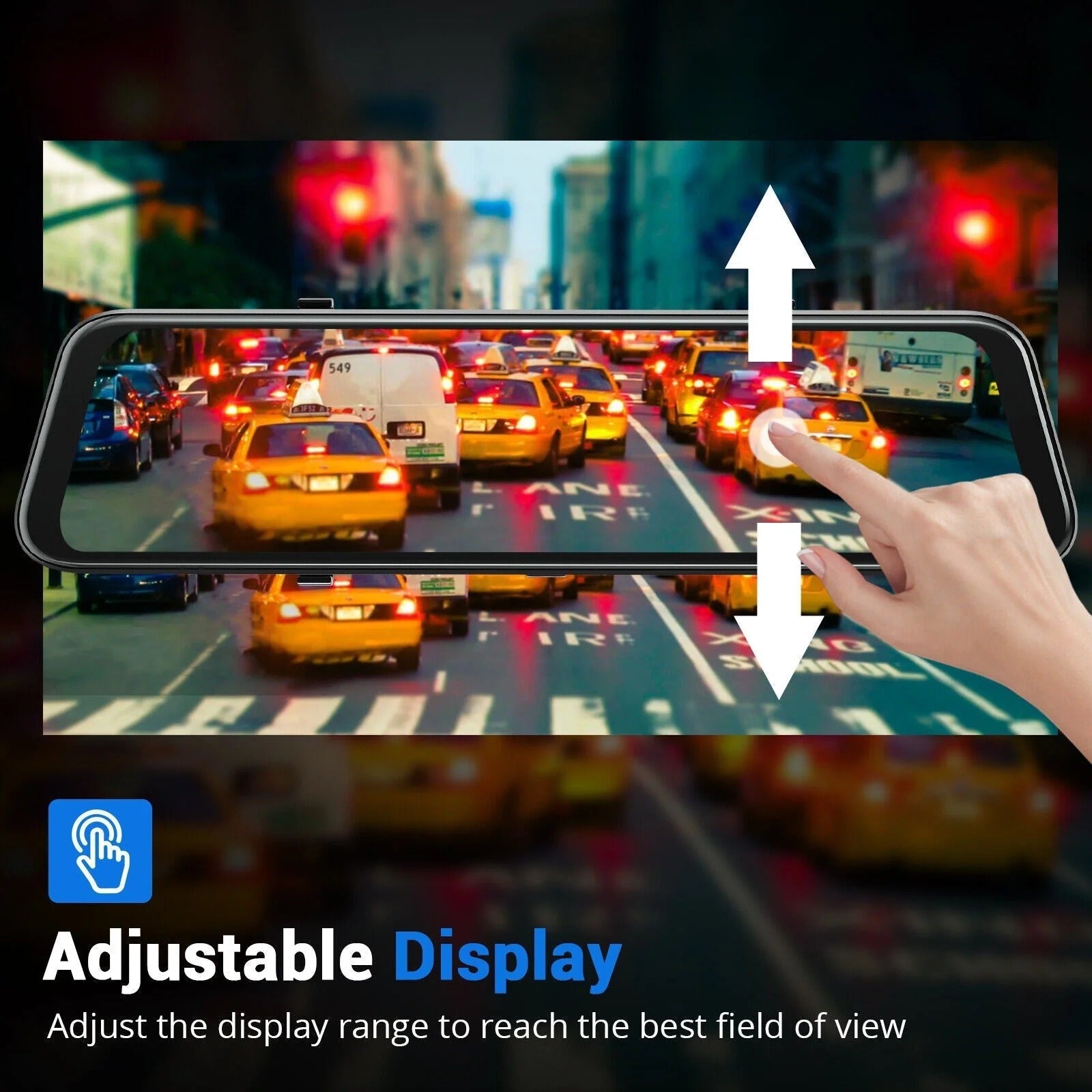 10” 4K Mirror Dash Cam, 2K Rear Camera, WiFi GPS ADAS BSD, Stream Media, 64GB Included - Image 5