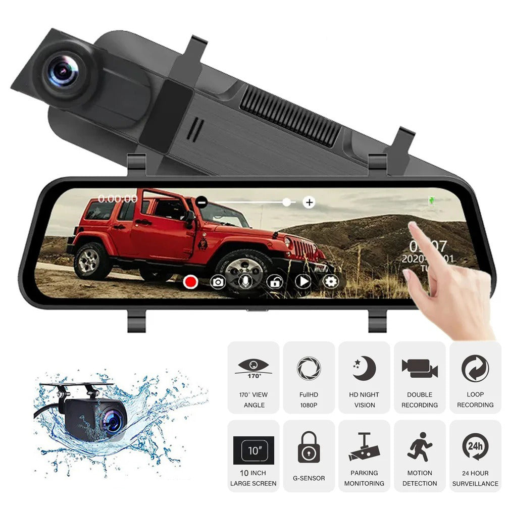 10” 4K Mirror Dash Cam, 2K Rear Camera, WiFi GPS ADAS BSD, Stream Media, 64GB Included - Image 7