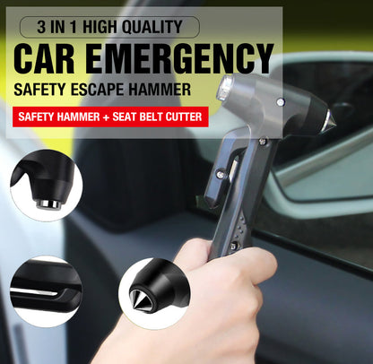 3 in 1 Car Emergency Safety Escape Hammer Glass Window Breaker Belt Cutter Tool - Image 2