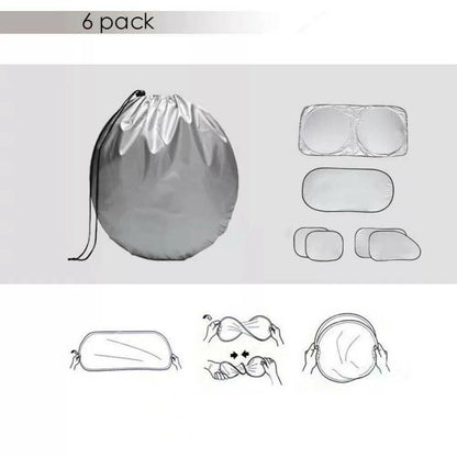 Set of 6 Auto Front Rear Windshield Side Window Sun Shade Car Visor Cover Block - Image 5
