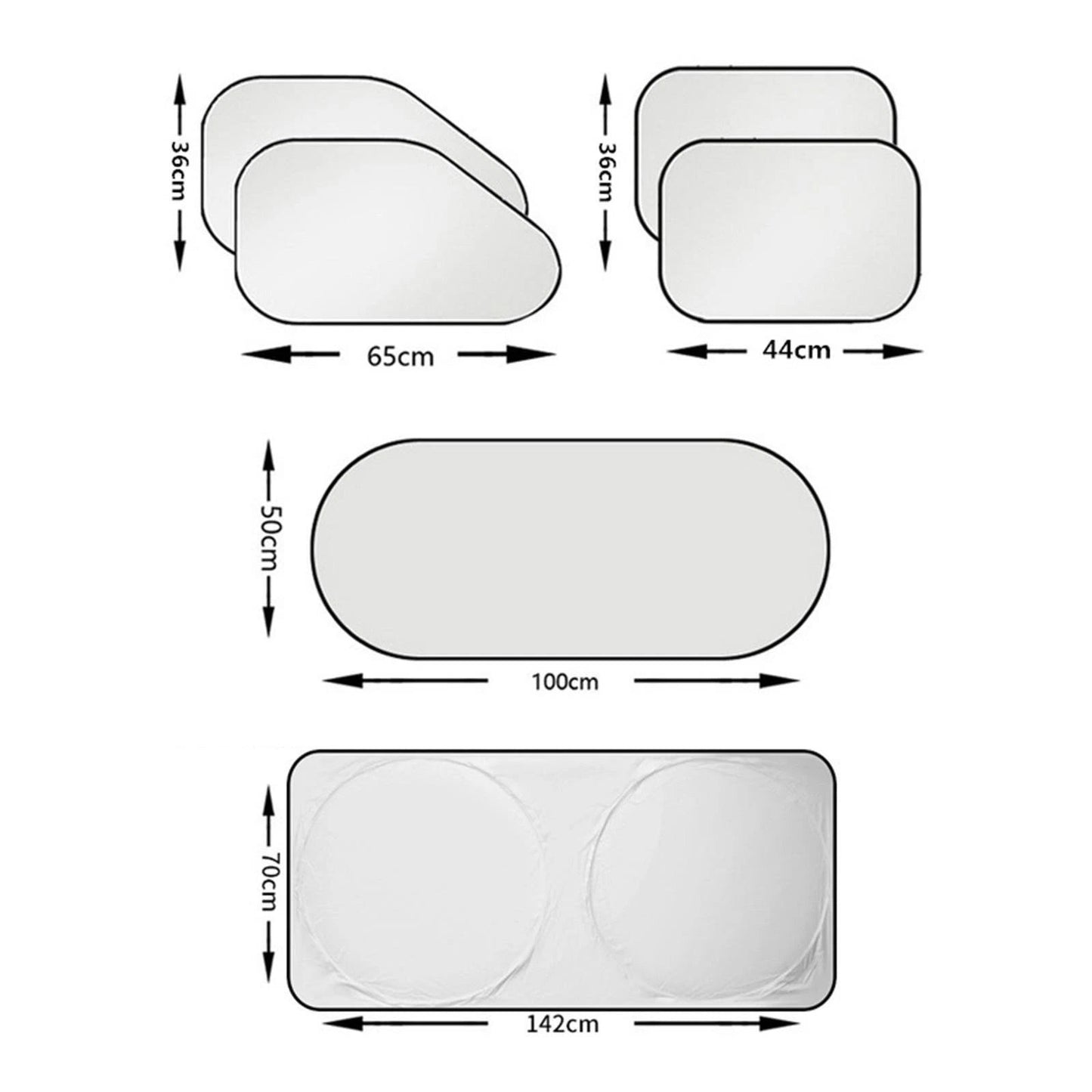 Set of 6 Auto Front Rear Windshield Side Window Sun Shade Car Visor Cover Block - Image 7