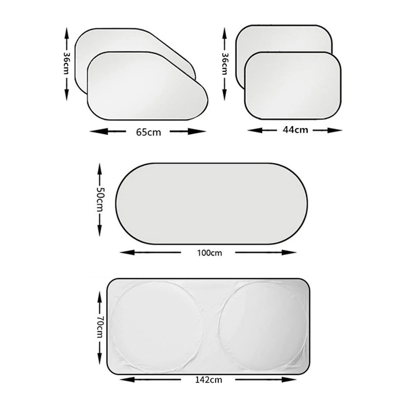 Set of 6 Auto Front Rear Windshield Side Window Sun Shade Car Visor Cover Block - Image 7