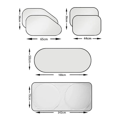 Set of 6 Auto Front Rear Windshield Side Window Sun Shade Car Visor Cover Block - Image 7