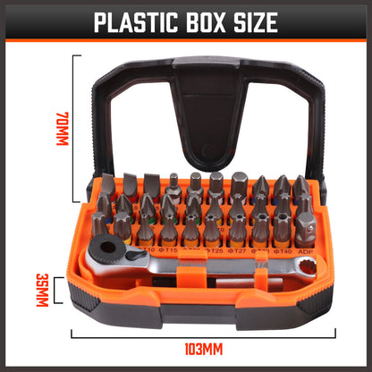 32Piece 1/4" Mini Double Head Screwdriver Bit and Ratchet Set CRV Steel Durable - Image 4