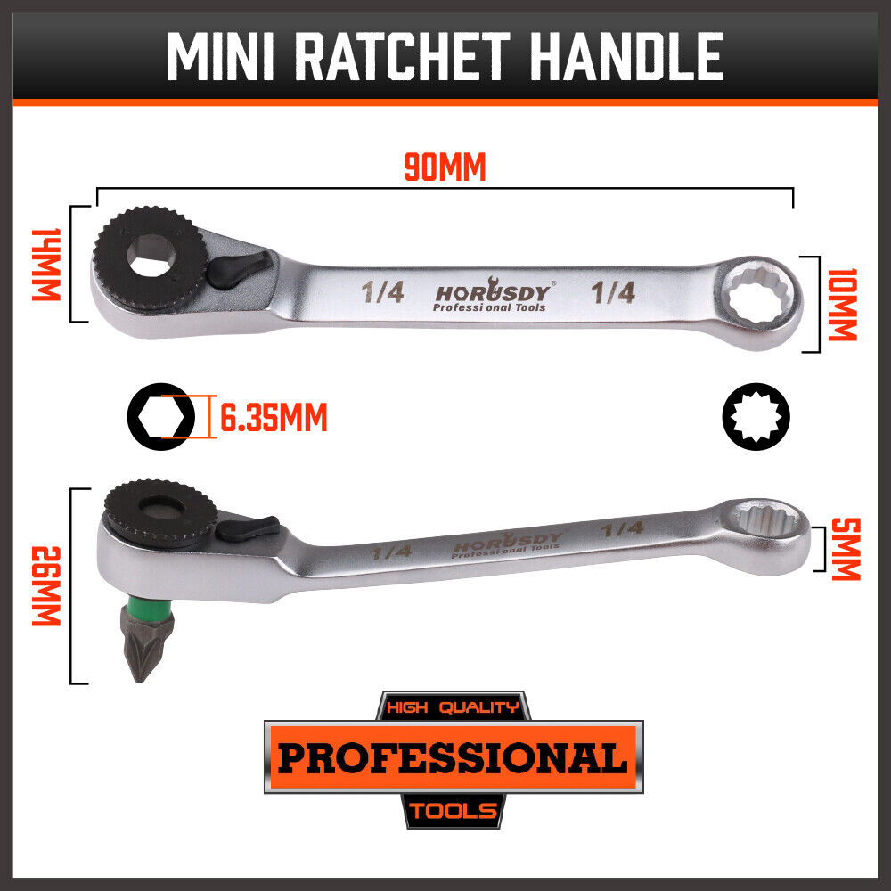32Piece 1/4" Mini Double Head Screwdriver Bit and Ratchet Set CRV Steel Durable - Image 9