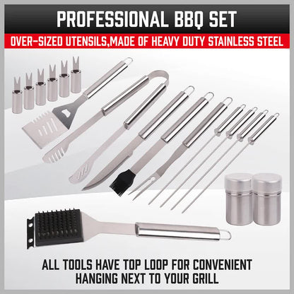 18Pcs BBQ Tool Set Stainless Steel Barbecue Utensil Cooking Grill Outdoor Cook - Image 6