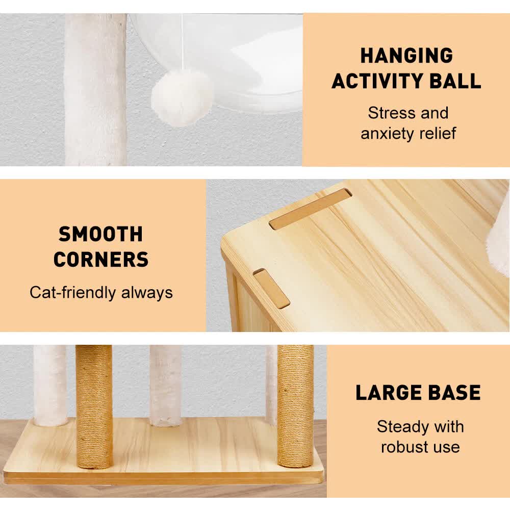 VaKa 1.42M Cat Tree Tower Scratching Post Scratcher Cats Condo House Bed Furniture - Image 5